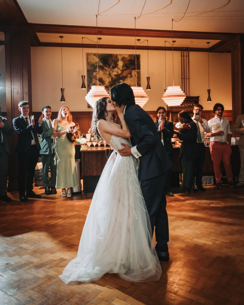 First dance at Lost Music Hall destination wedding photographer.