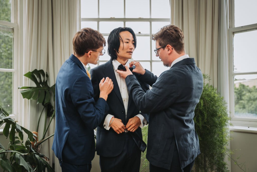 The Lost Music Hall Devon groom getting ready