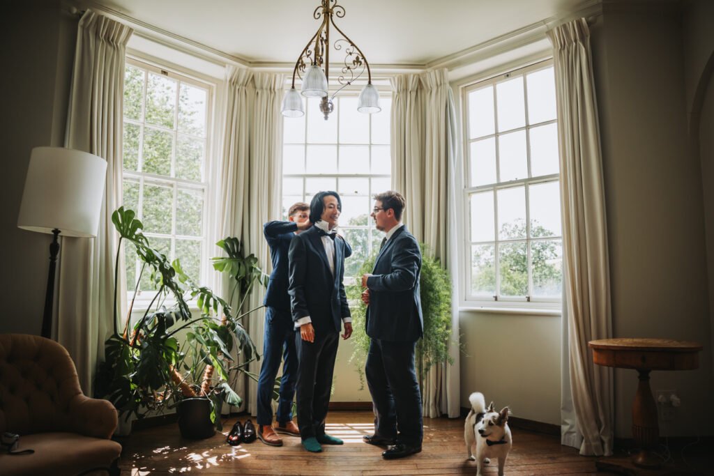 The Lost Music Hall Devon groom getting ready