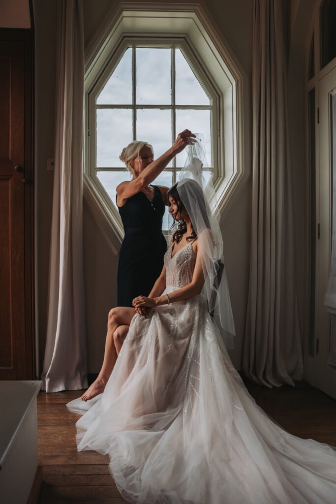 The Lost Music Hall Devon bride getting ready